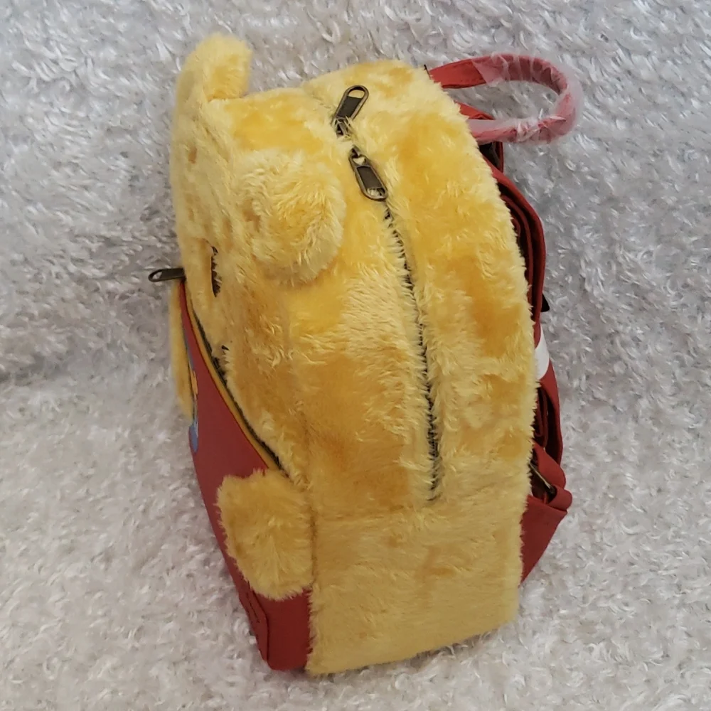 Loungefly Winnie the Pooh Fuzzy mini backpack and cardholder